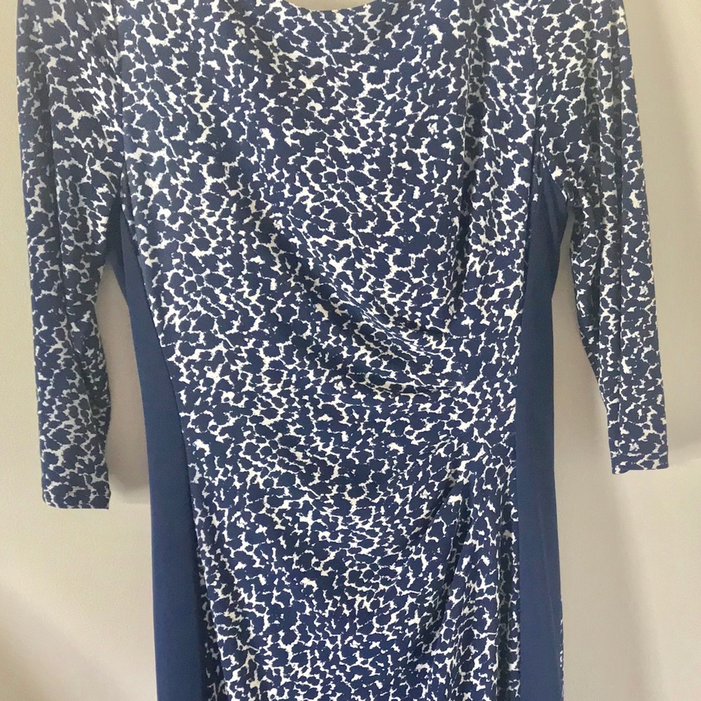 Ralph Lauren Navy & Leopard Print Dress